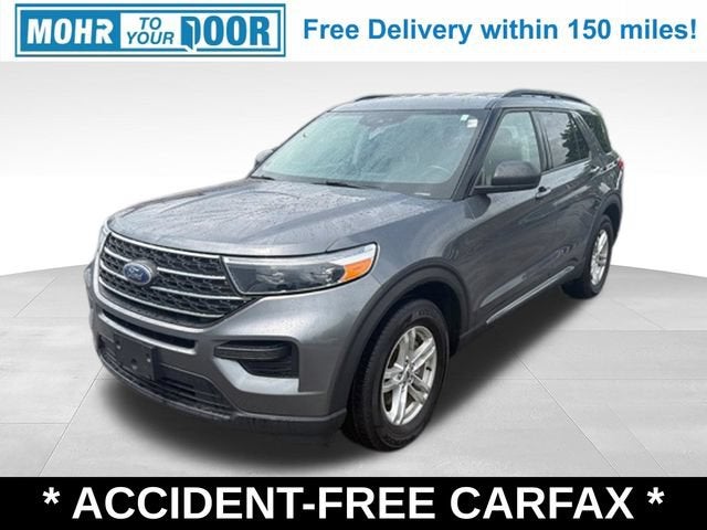2022 Ford Explorer XLT in Carbonized Gray M — front three-quarter view