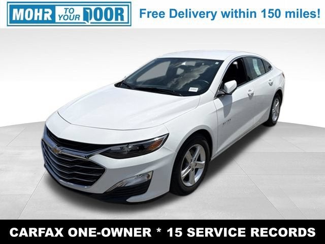 2022 Chevrolet Malibu FL in Summit White — front three-quarter view