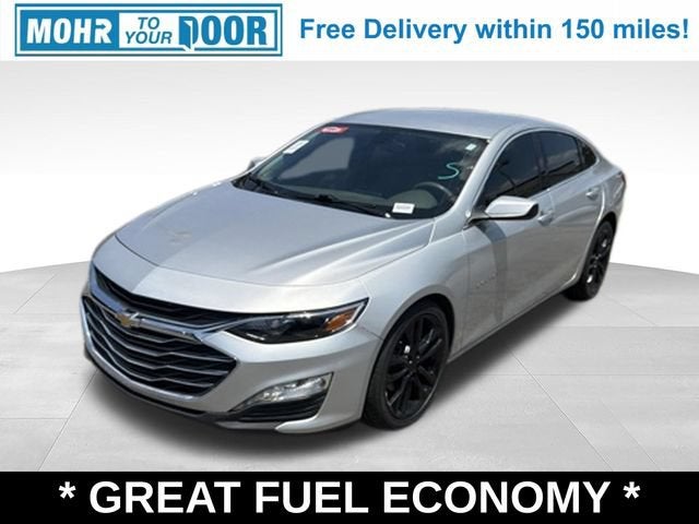 2021 Chevrolet Malibu LT in Silver Ice Metallic — front three-quarter view