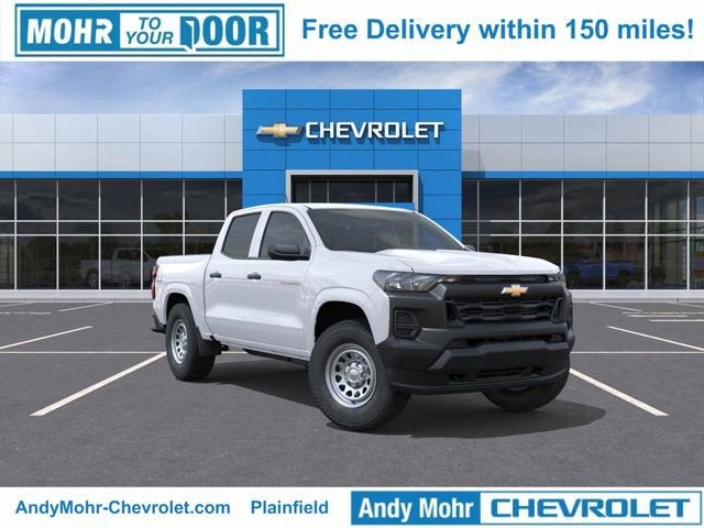 2026 Chevrolet Colorado WT in Summit White — front three-quarter view