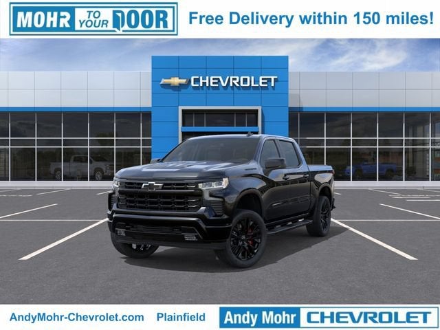 2026 Chevrolet Silverado 1500 RST in Black — front three-quarter view