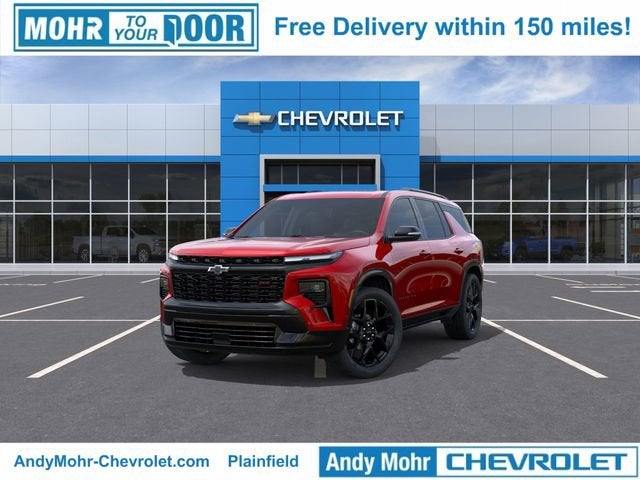 2026 Chevrolet Traverse RS in Radiant Red Tintcoat — front three-quarter view