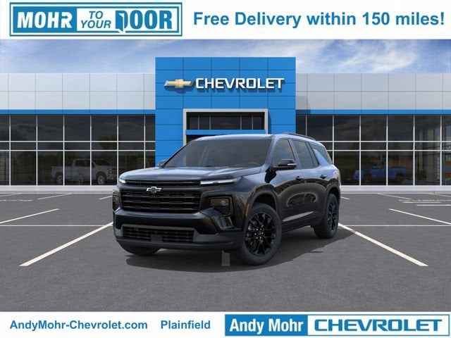 2026 Chevrolet Traverse LT in Mosaic Black Metallic — front three-quarter view