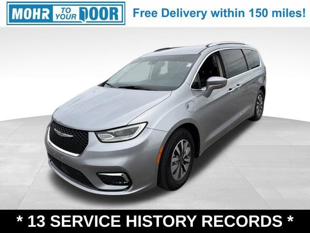 2021 Chrysler Pacifica Hybrid Touring L in Billet Silver Met — front three-quarter view