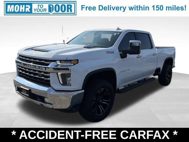2022 Chevrolet Silverado 3500 HD LTZ in Summit White — front three-quarter view