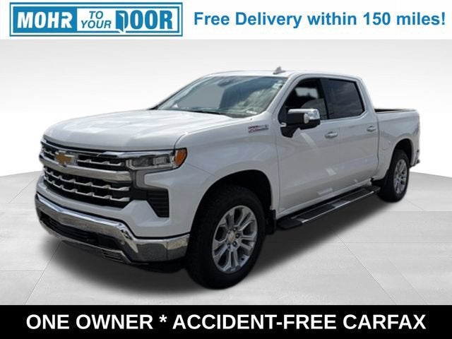 2026 Chevrolet Silverado 1500 LTZ in Summit White — front three-quarter view