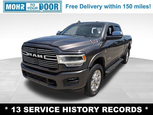 2021 RAM 2500 Laramie in Granite Crystal M — front three-quarter view