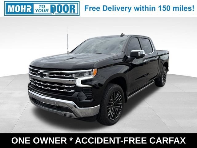 2025 Chevrolet Silverado 1500 LTZ in Black — front three-quarter view