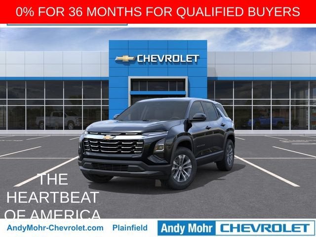 2026 Chevrolet Equinox LT in Mosaic Black Metallic — front three-quarter view