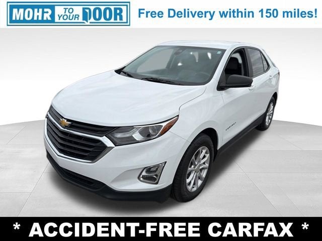 2021 Chevrolet Equinox LS in Summit White — front three-quarter view