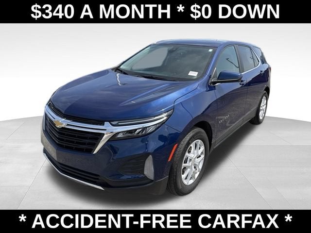 2023 Chevrolet Equinox LT in Blue Glow Metallic — front three-quarter view