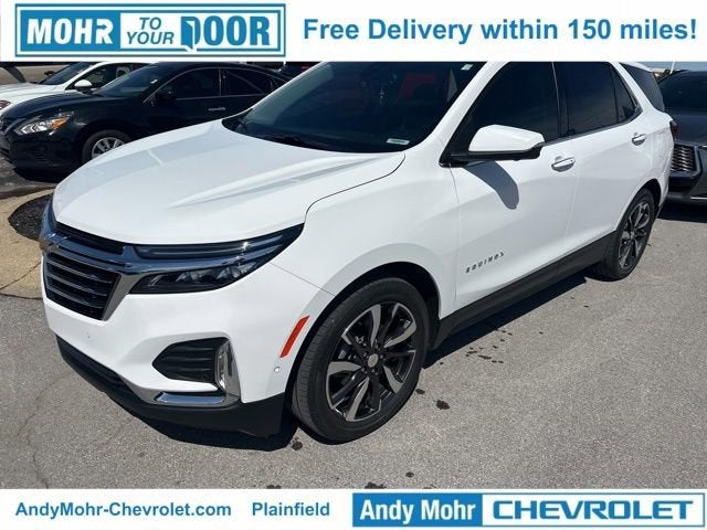 2022 Chevrolet Equinox Premier in Summit White — front three-quarter view
