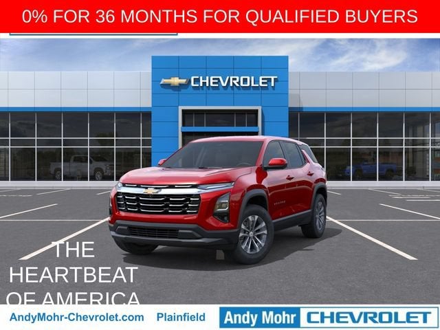 2026 Chevrolet Equinox LT in Radiant Red Tintcoat — front three-quarter view