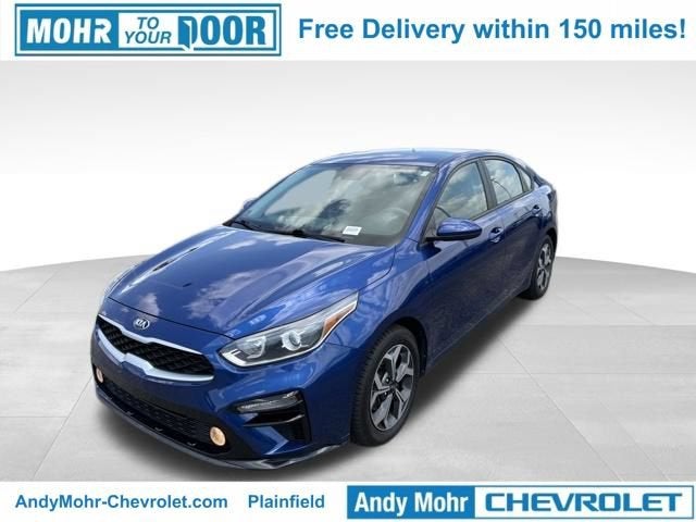 2020 Kia Forte LXS in Deep Sea Blue — front three-quarter view