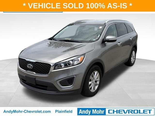 2016 Kia Sorento LX in Titanium Silver — front three-quarter view