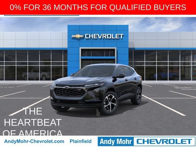 2026 Chevrolet Trax 1RS in Mosaic Black Metallic — front three-quarter view