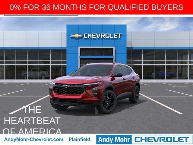 2026 Chevrolet Trax LT in Apex Red — front three-quarter view