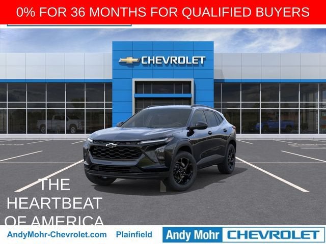 2026 Chevrolet Trax LT in Mosaic Black Metallic — front three-quarter view