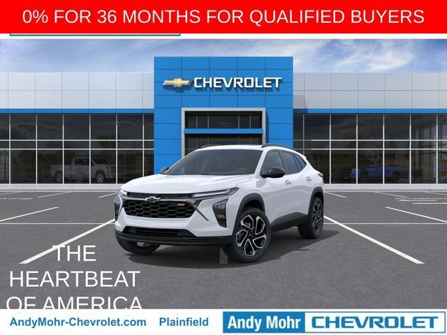 2026 Chevrolet Trax 2RS in Summit White — front three-quarter view