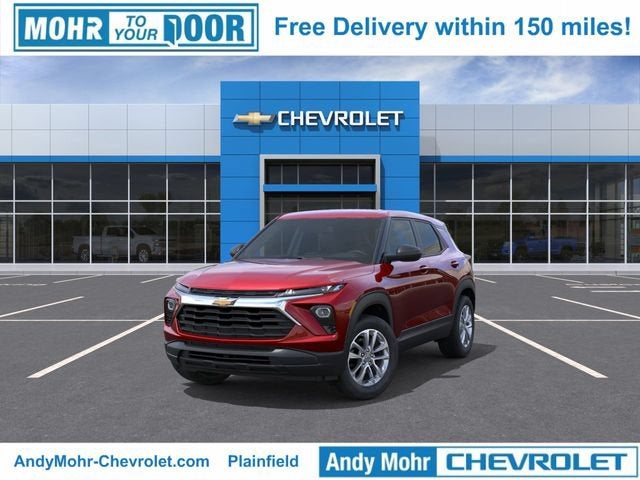 2026 Chevrolet Trailblazer LS in Apex Red — front three-quarter view