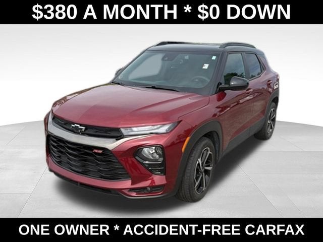 2023 Chevrolet Trailblazer RS in Crimson Metallic — front three-quarter view