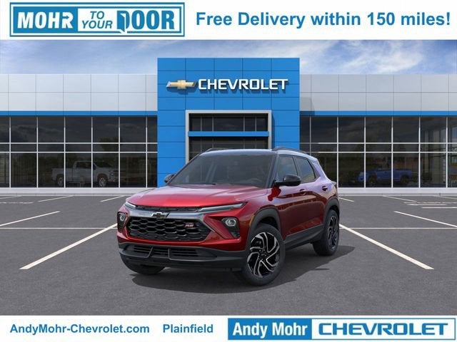 2026 Chevrolet Trailblazer RS in Apex Red — front three-quarter view