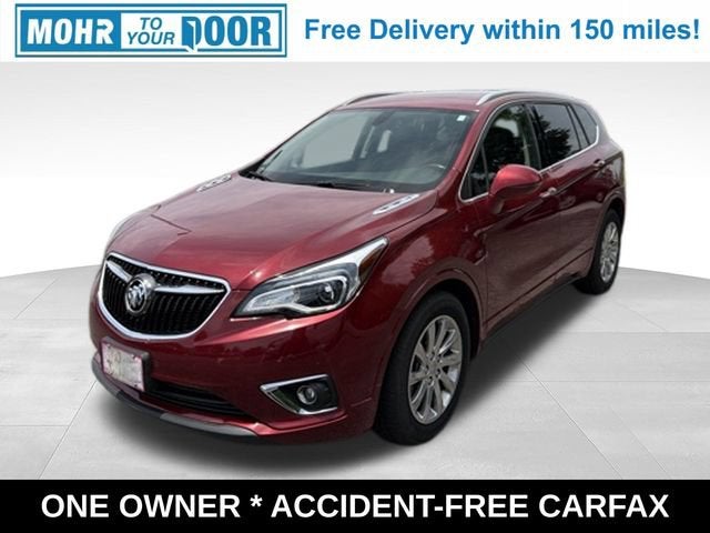 2019 Buick Envision Essence in Chili Red Metallic — front three-quarter view