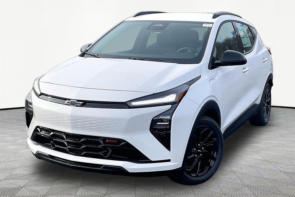 2027 Chevrolet Bolt RS in Summit White — front three-quarter view