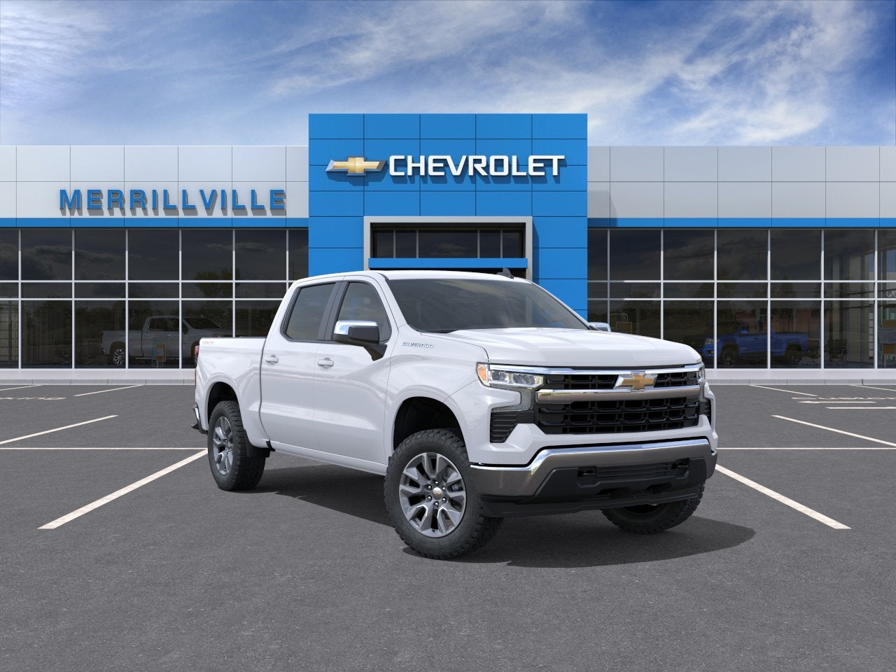 2026 Chevrolet Silverado 1500 LT (2FL) in Summit White — front three-quarter view