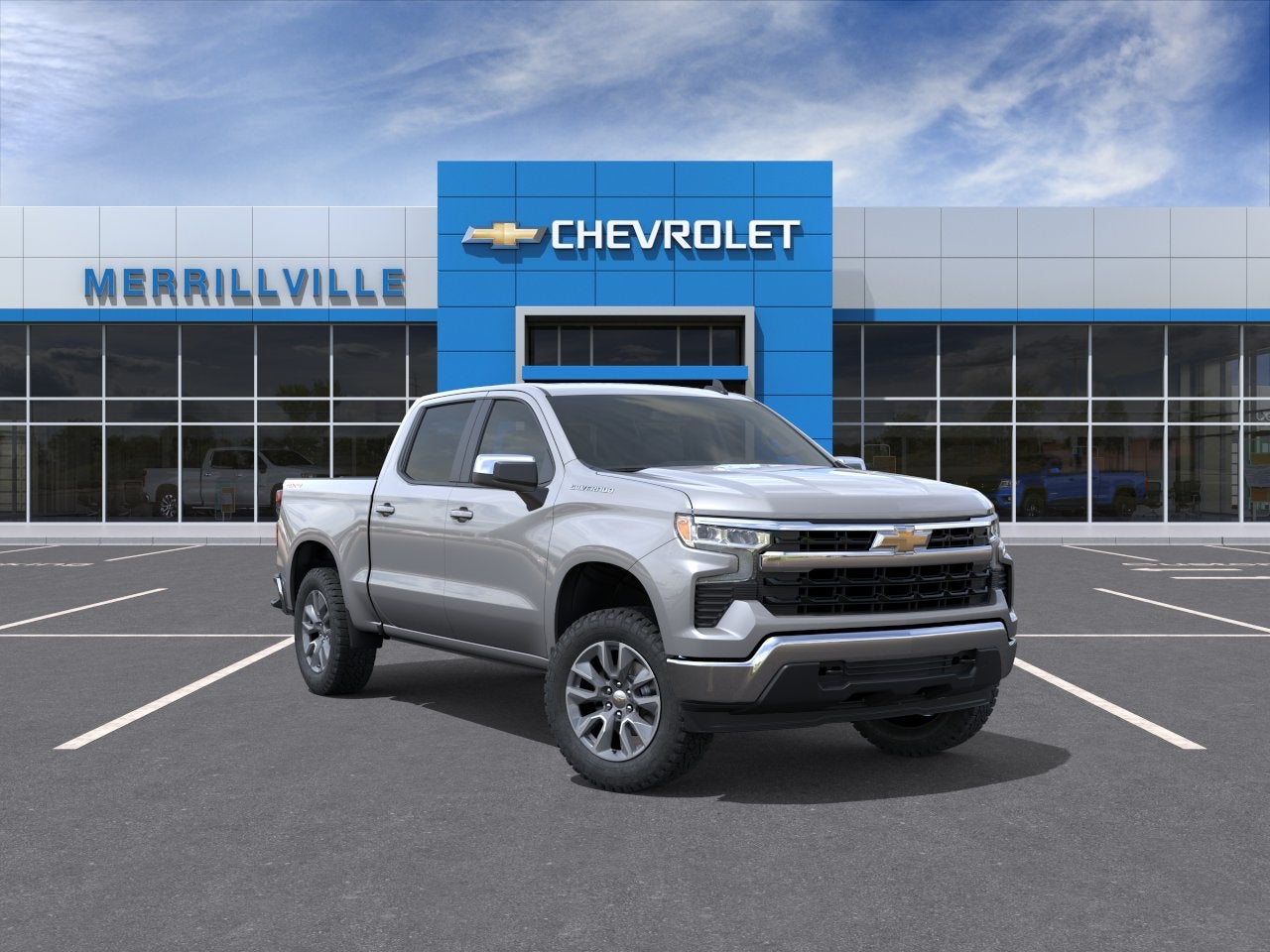 2026 Chevrolet Silverado 1500 LT (2FL) in Sterling Gray Metallic — front three-quarter view