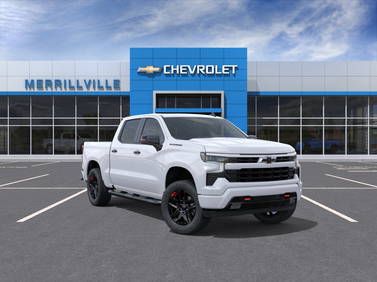 2026 Chevrolet Silverado 1500 RST in Summit White — front three-quarter view