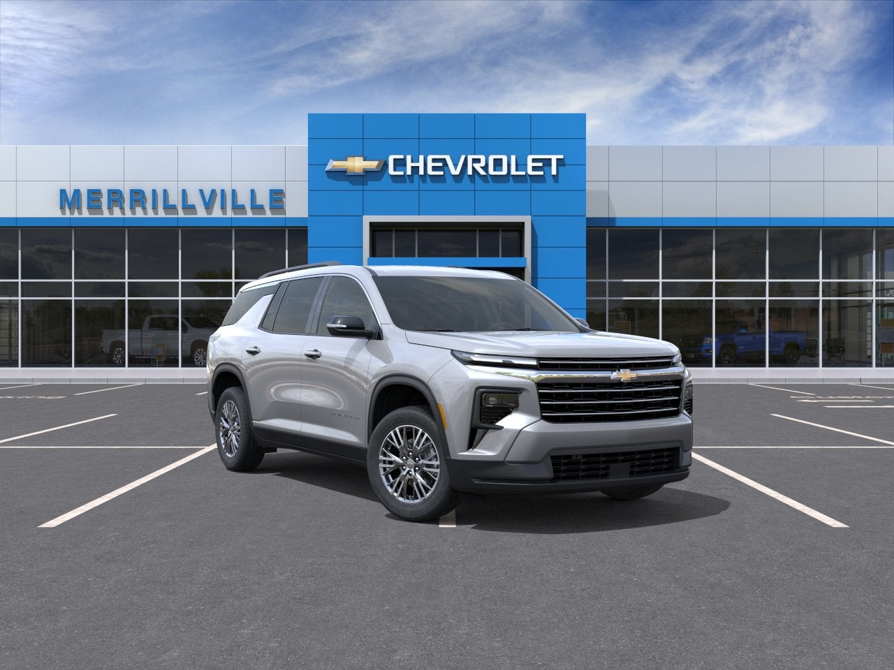 2026 Chevrolet Traverse LT in Sterling Gray Metallic — front three-quarter view