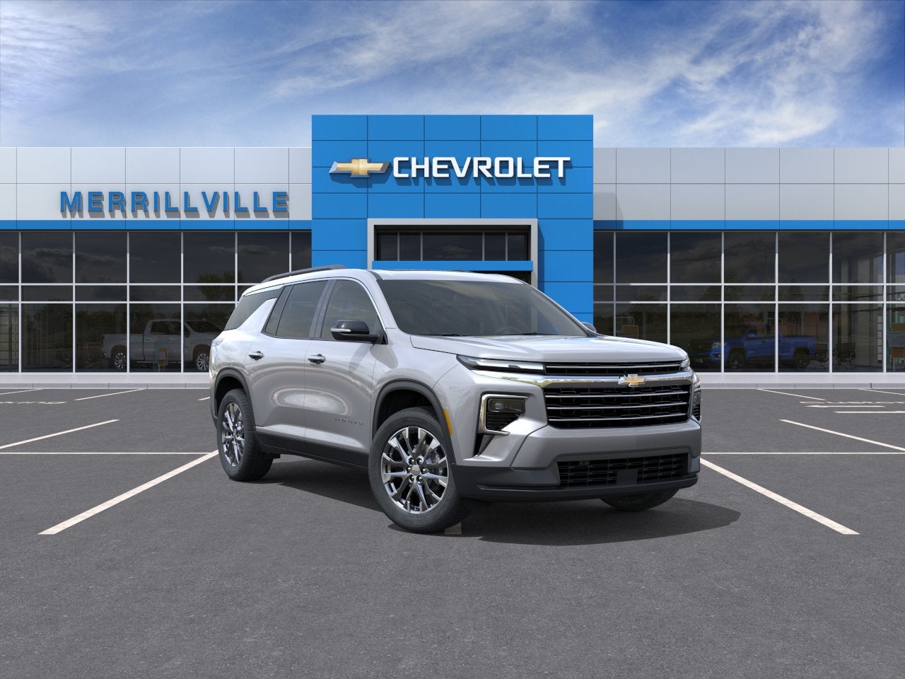 2026 Chevrolet Traverse LT in Sterling Gray Metallic — front three-quarter view