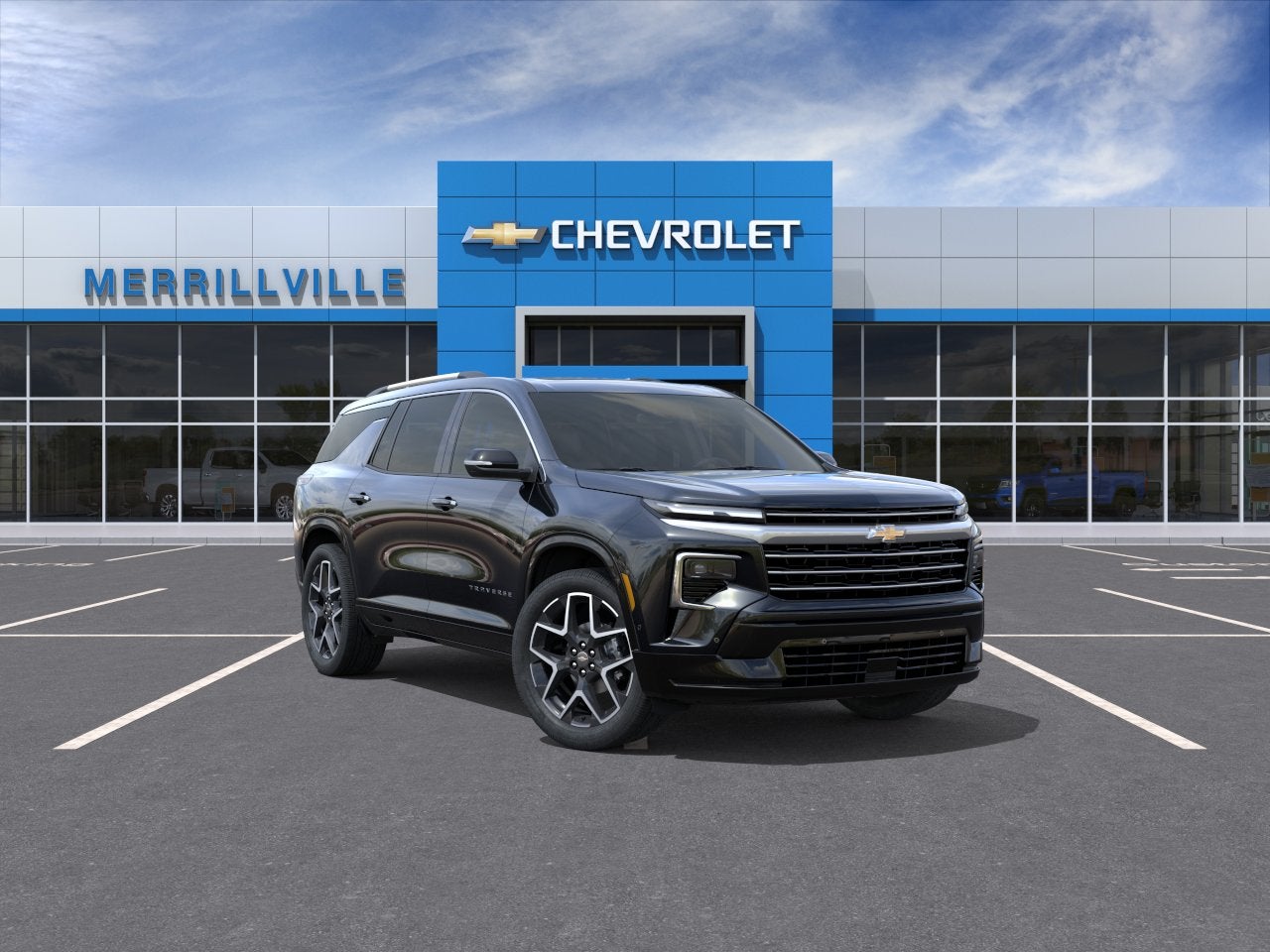 2026 Chevrolet Traverse High Country in Mosaic Black Metallic — front three-quarter view