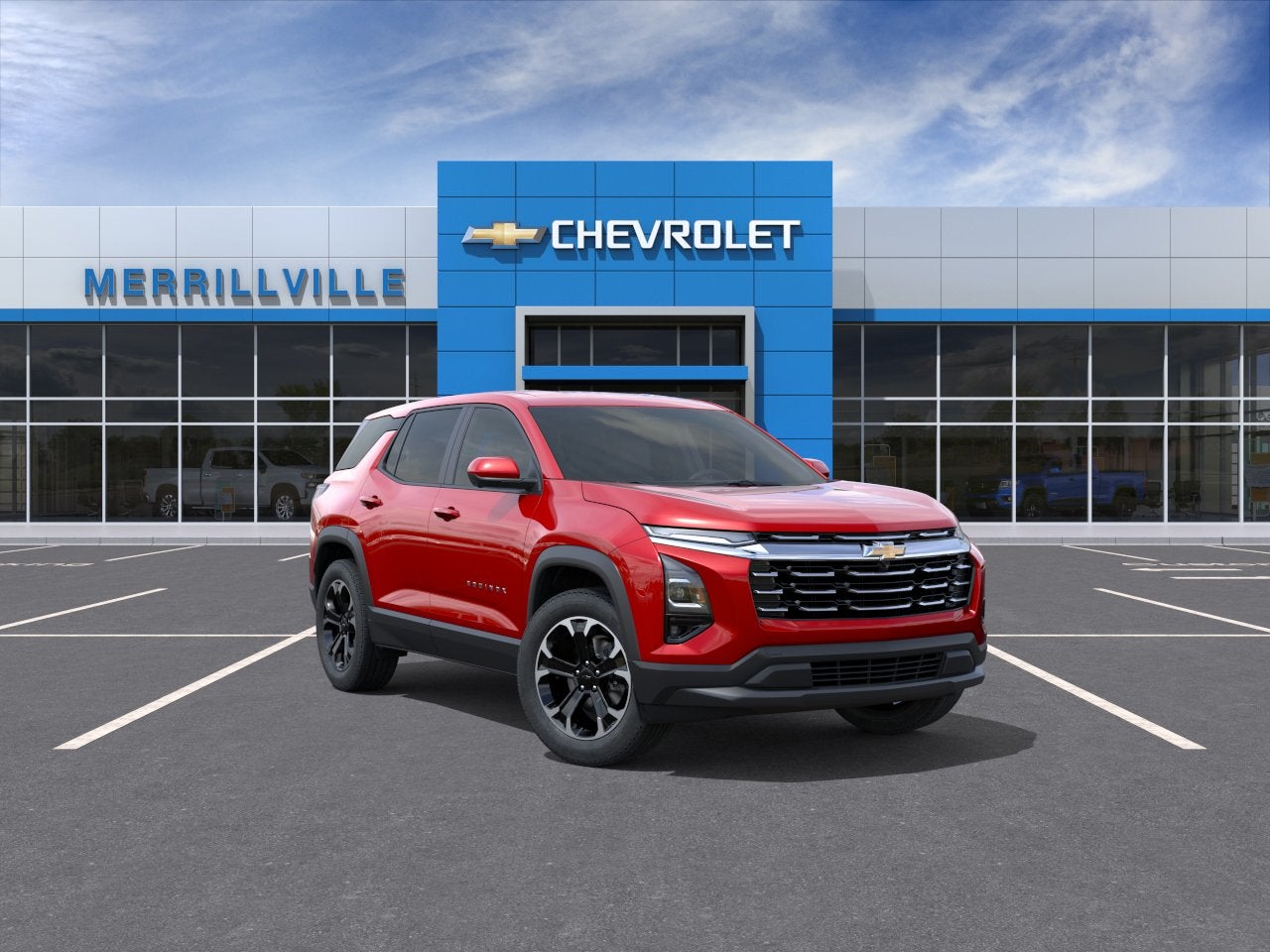 2026 Chevrolet Equinox LT in Radiant Red Tintcoat — front three-quarter view