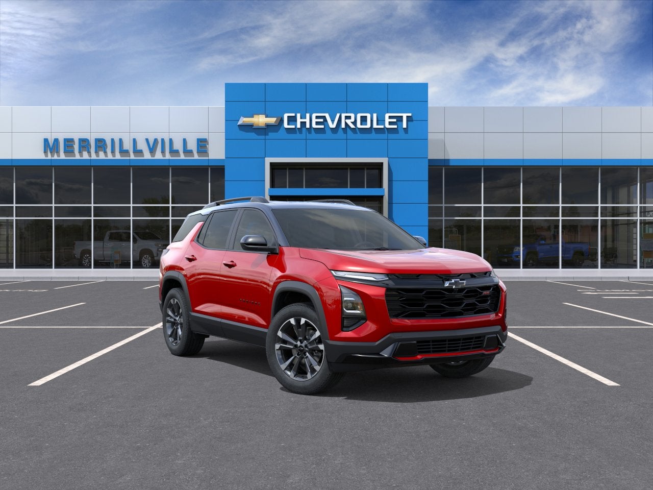 2026 Chevrolet Equinox RS in Radiant Red Tintcoat — front three-quarter view