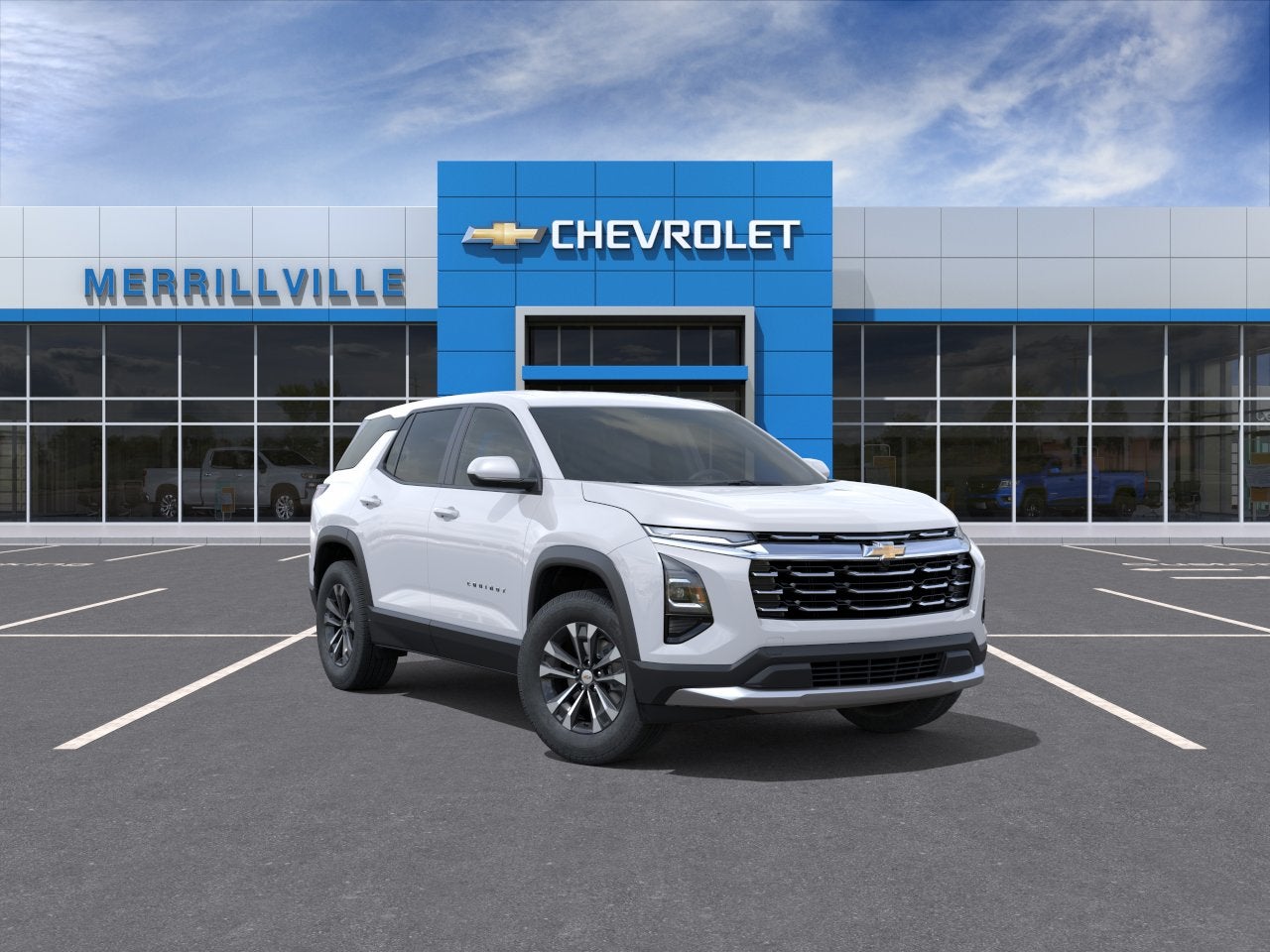2027 Chevrolet Equinox LT in Summit White — front three-quarter view