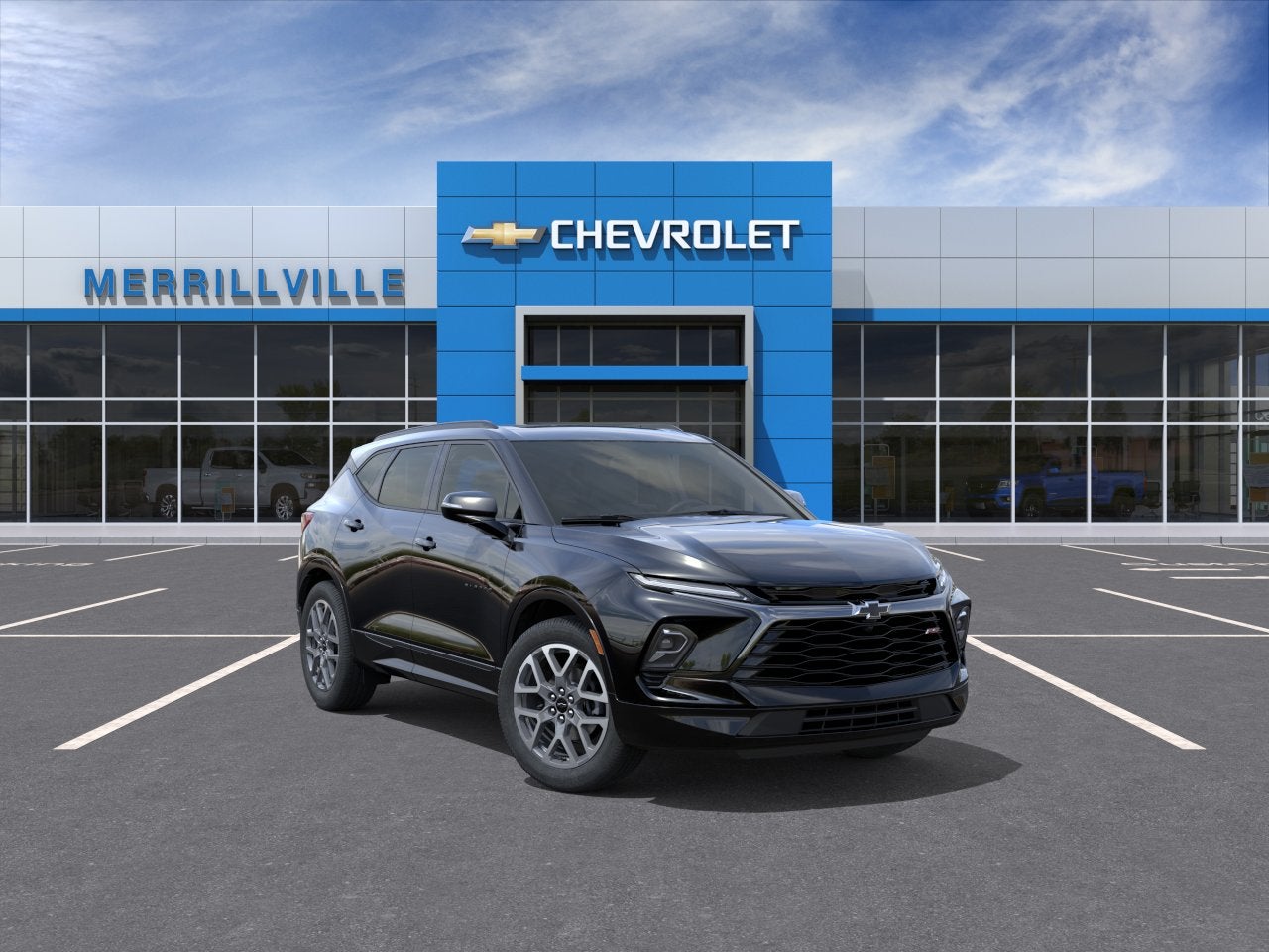 2026 Chevrolet Blazer RS in Black — front three-quarter view
