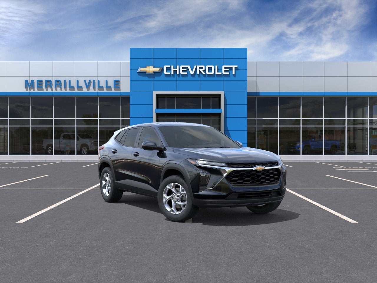 2026 Chevrolet Trax LS in Mosaic Black Metallic — front three-quarter view