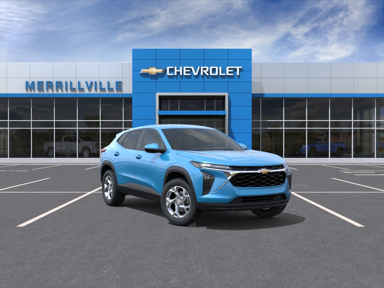 2026 Chevrolet Trax LS in Marina Blue Metallic — front three-quarter view
