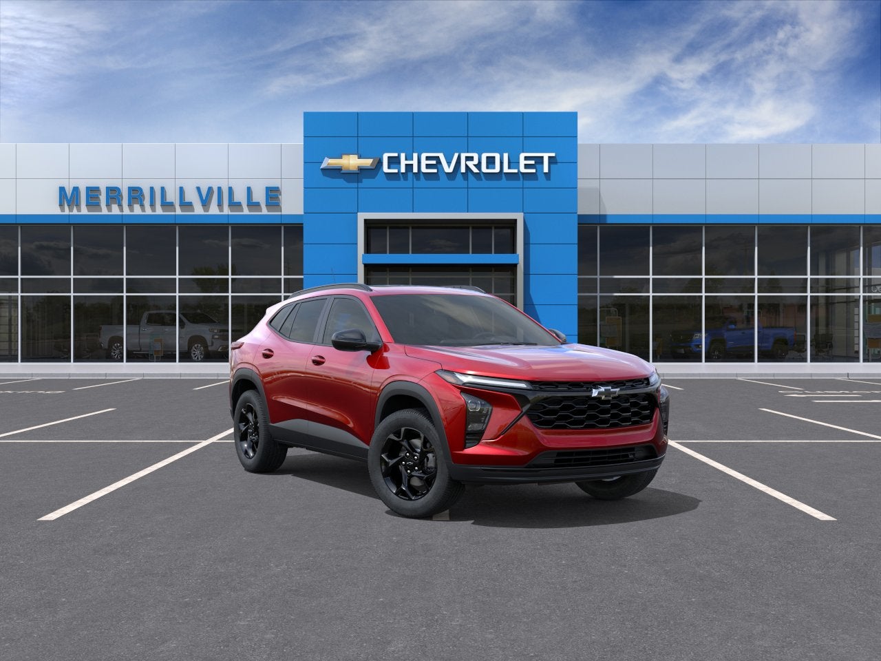 2026 Chevrolet Trax LT in Apex Red — front three-quarter view