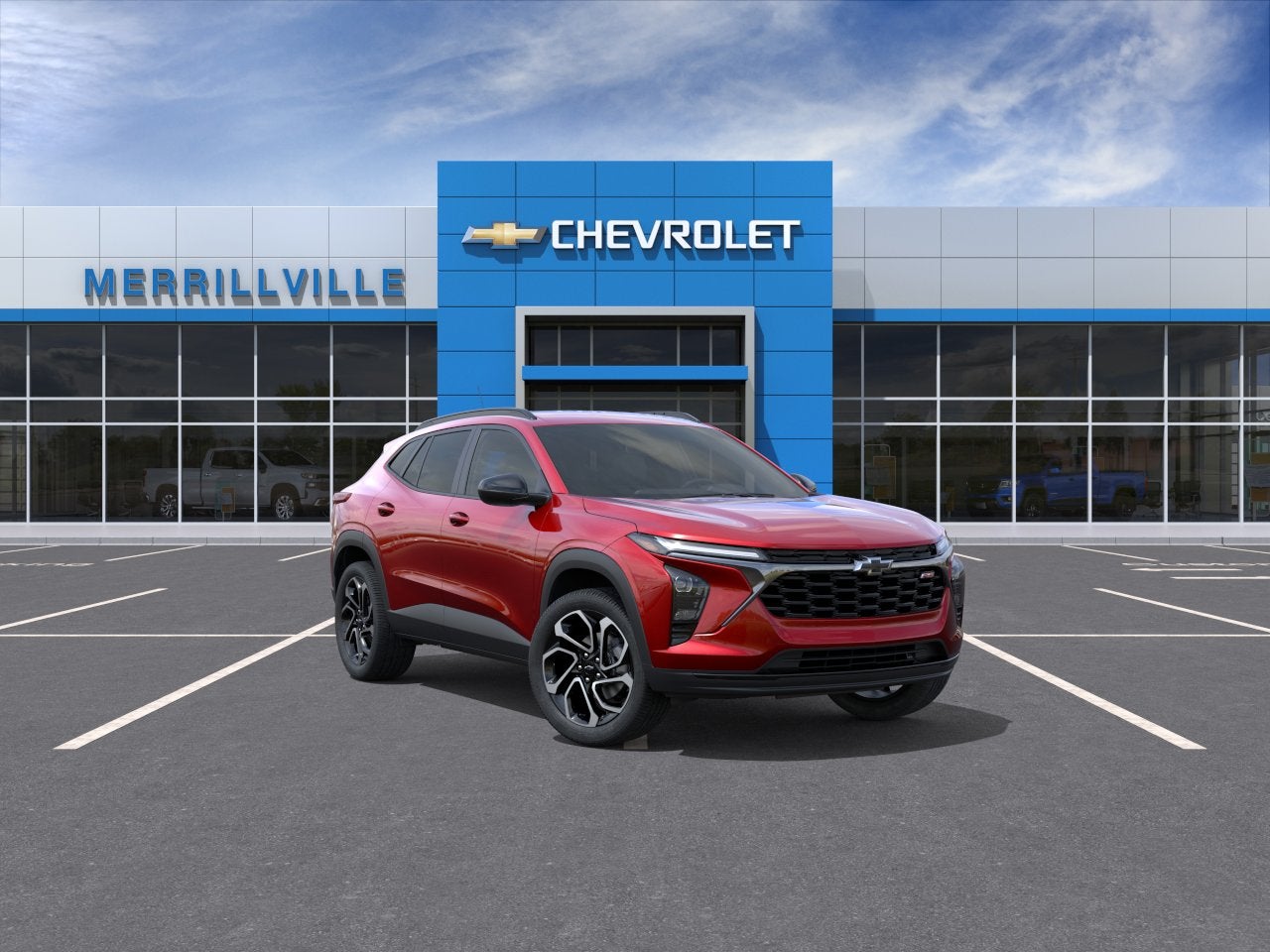 2026 Chevrolet Trax 2RS in Apex Red — front three-quarter view
