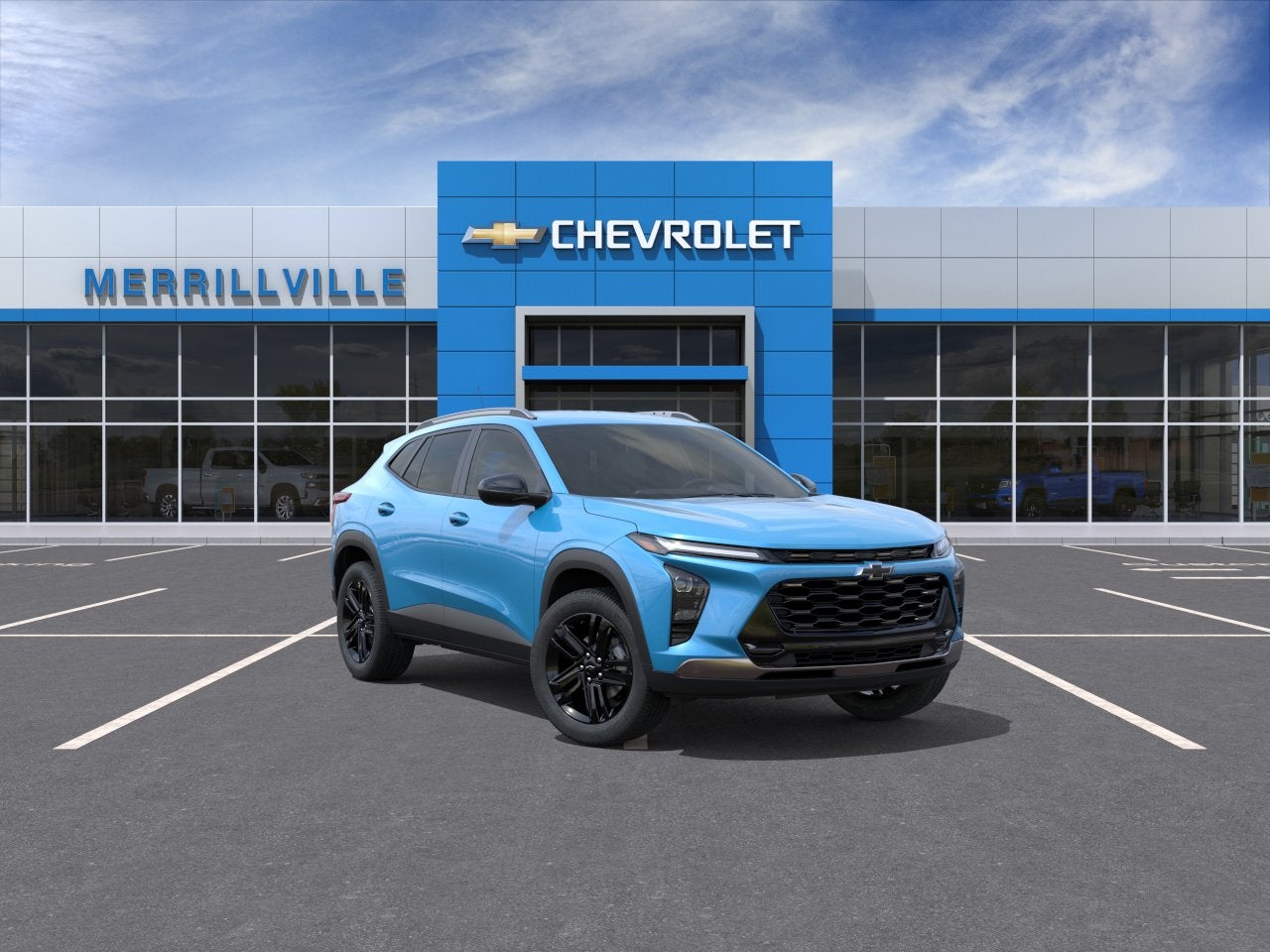 2026 Chevrolet Trax ACTIV in Marina Blue Metallic — front three-quarter view