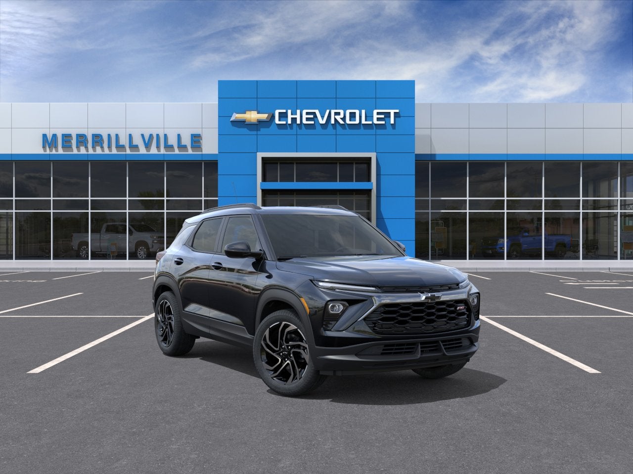 2026 Chevrolet Trailblazer RS in Mosaic Black Metallic — front three-quarter view